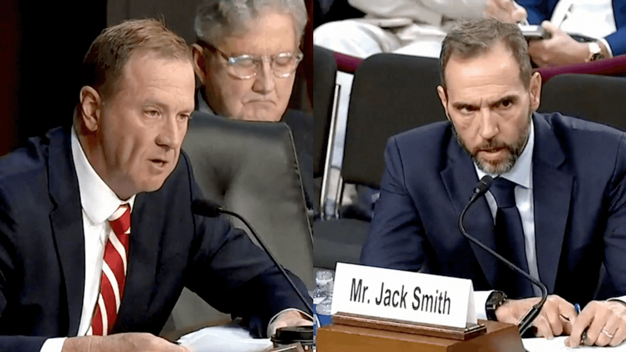 Screenshots of Eric Schmitt and Jack Smith