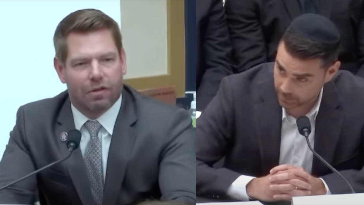 Screenshots of Eric Swalwell and Ben Shapiro