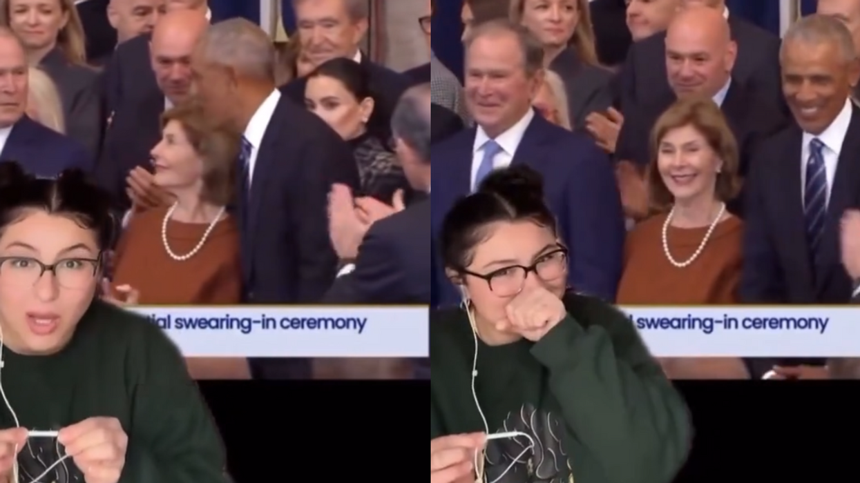 Screenshots of George W. Bush and Barack Obama from Jackie G's video