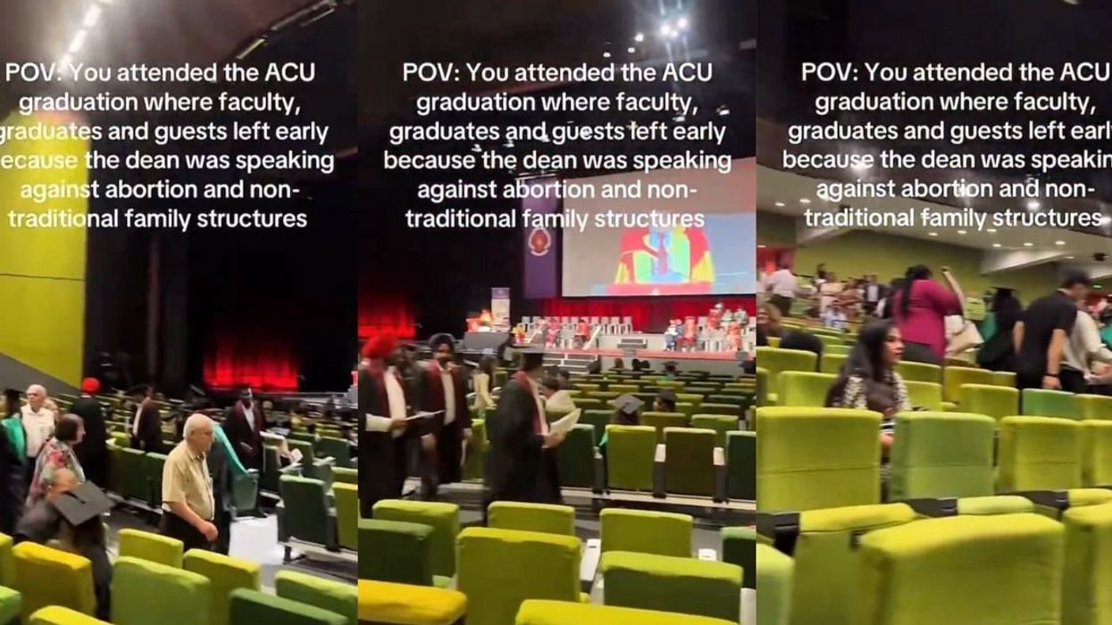 Screenshots of graduation walk-out in Australia