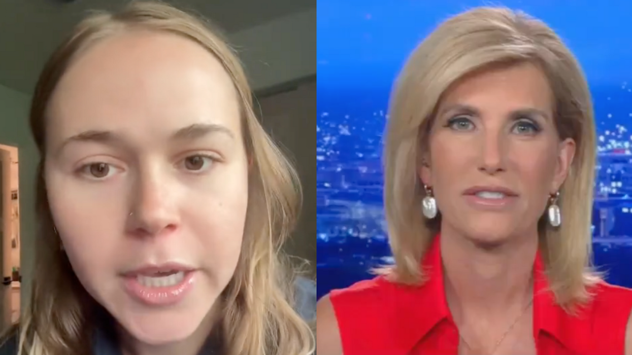 Screenshots of Hope Walz and Laura Ingraham