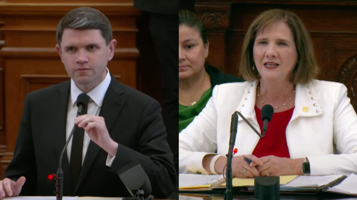 Screenshots of James Talarico and Candy Noble