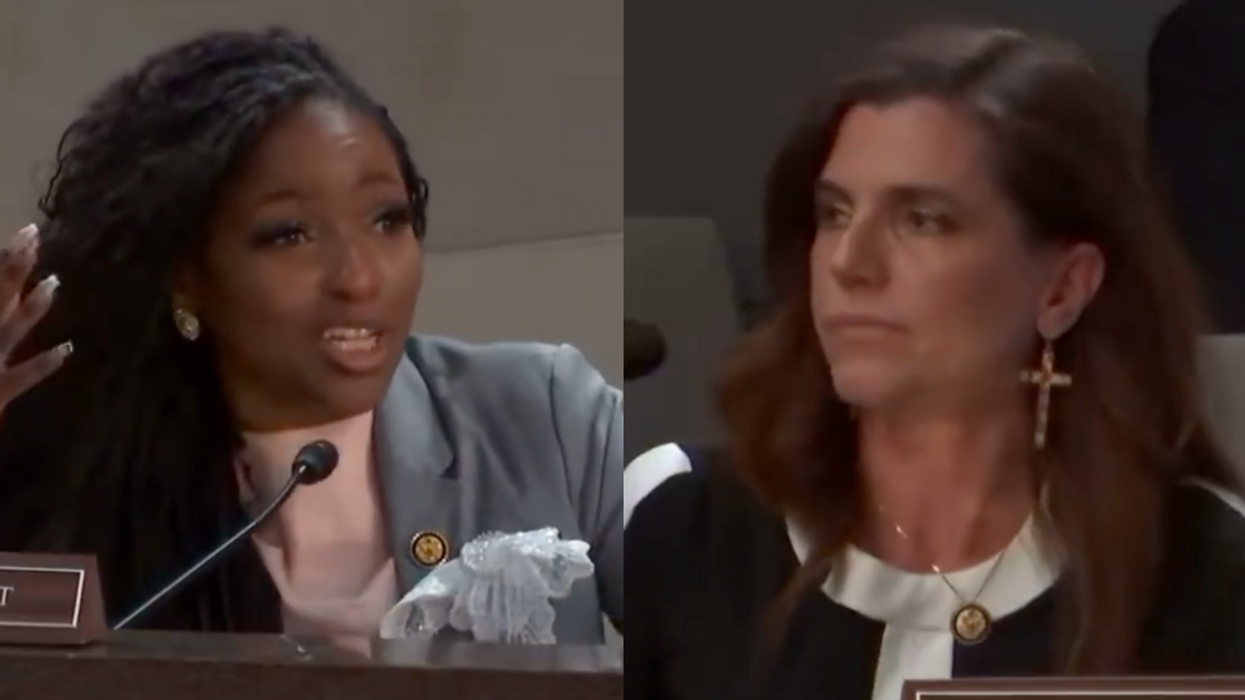 Screenshots of Jasmine Crockett and Nancy Mace