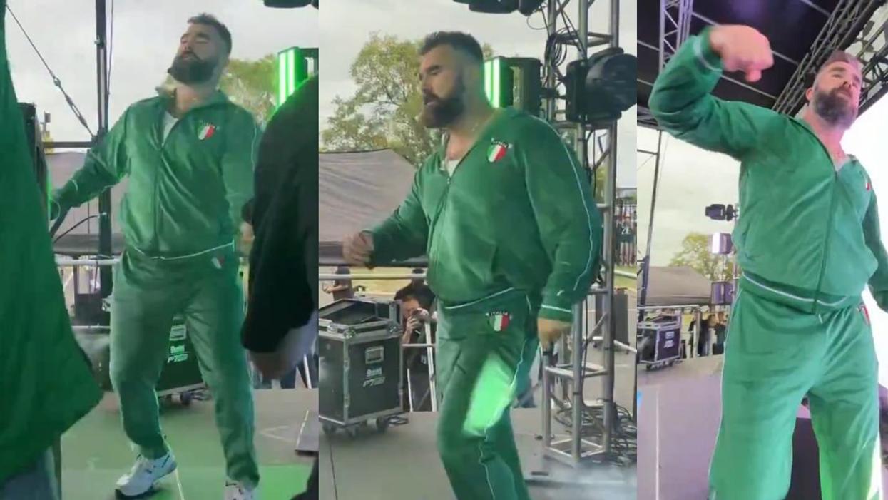 Screenshots of Jason Kelce dancing