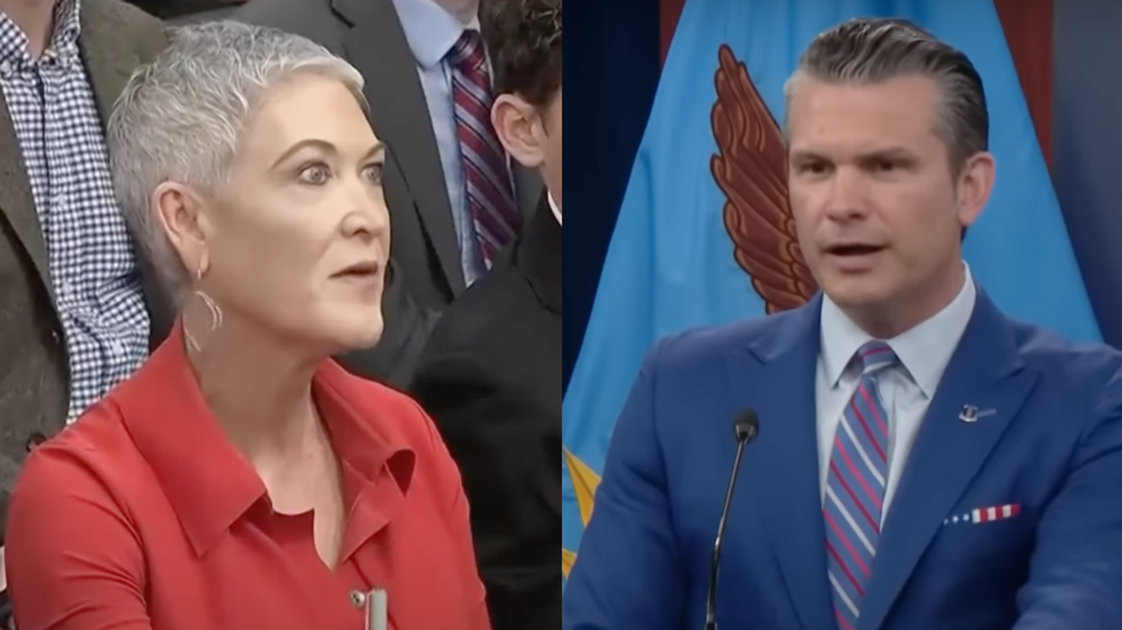 Screenshots of Jennifer Griffin and Pete Hegseth