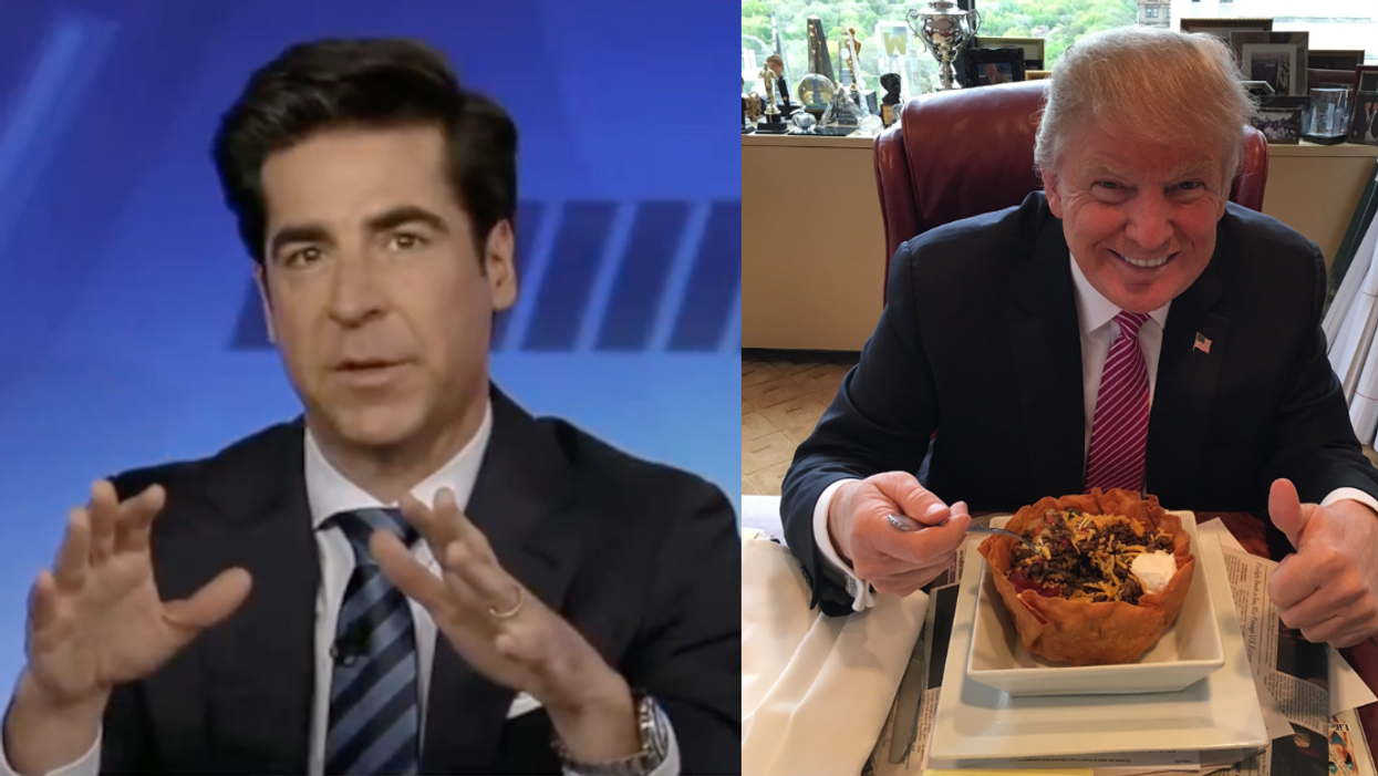 Screenshots of Jesse Watters and Donald Trump