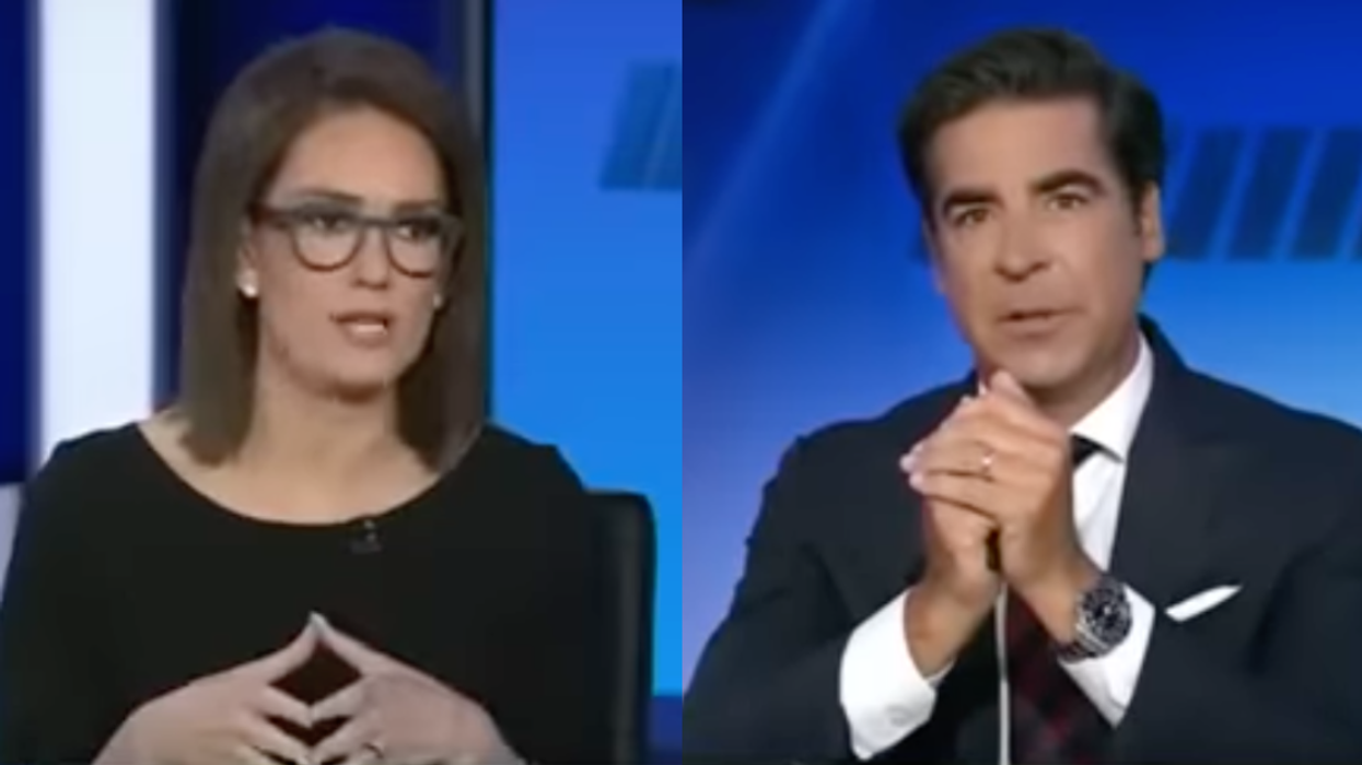 Screenshots of Jessica Tarlov and Jesse Watters