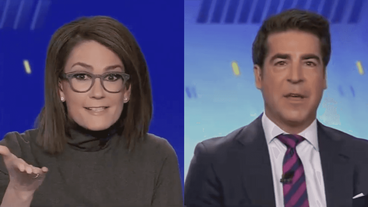 Screenshots of Jessica Tarlov and Jesse Watters