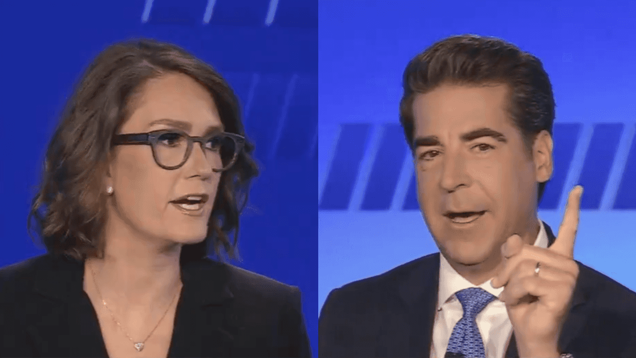 Screenshots of Jessica Tarlov and Jesse Watters