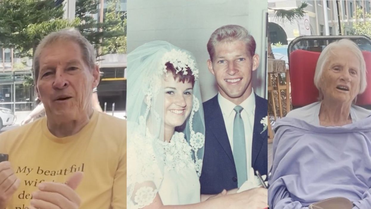 Screenshots of Jim and Maureen from @manlyobserver's Instagram post