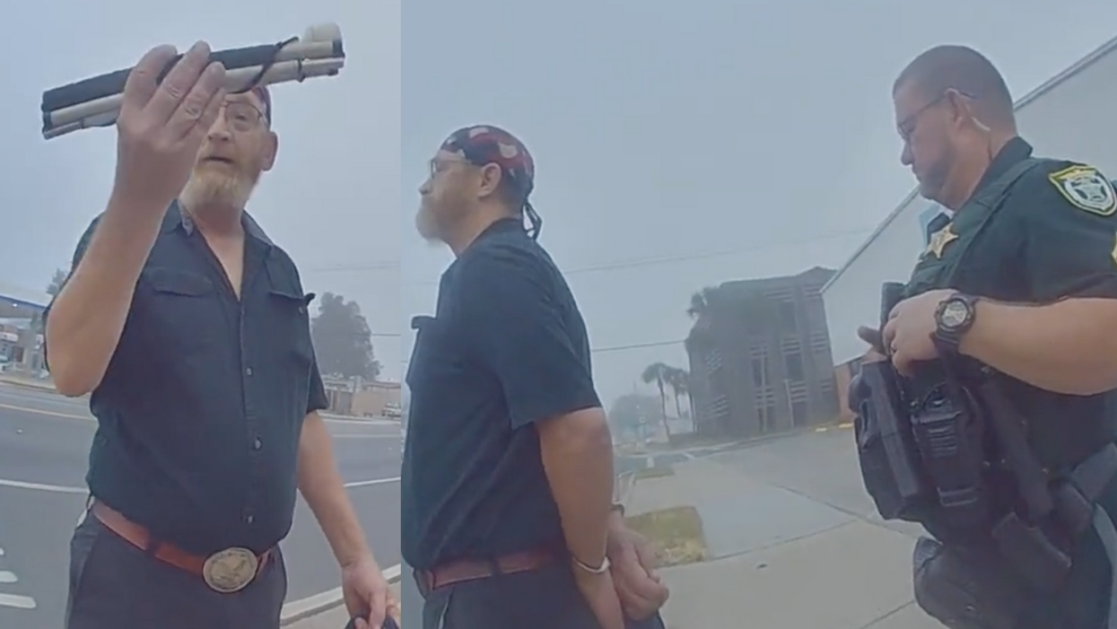 screenshots of Jim Hodges' arrest by Columbia County Florida Sheriff's deputies