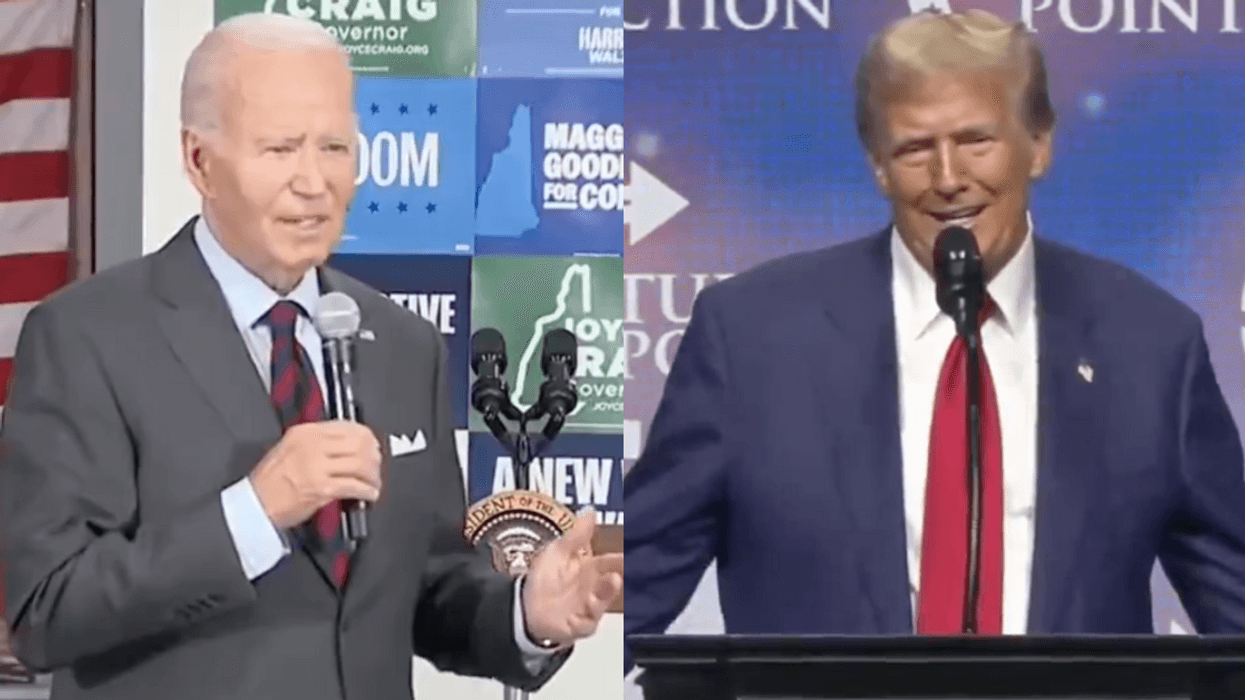 Screenshots of Joe Biden and Donald Trump