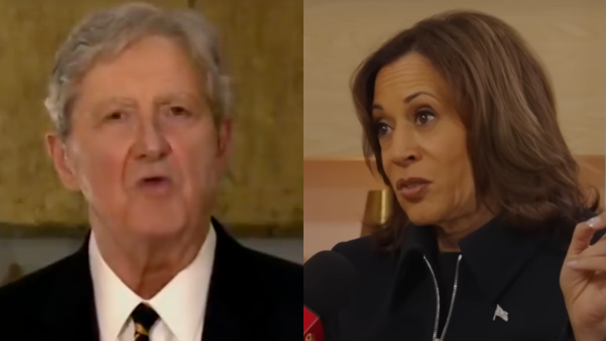 Screenshots of John Kennedy and Kamala Harris