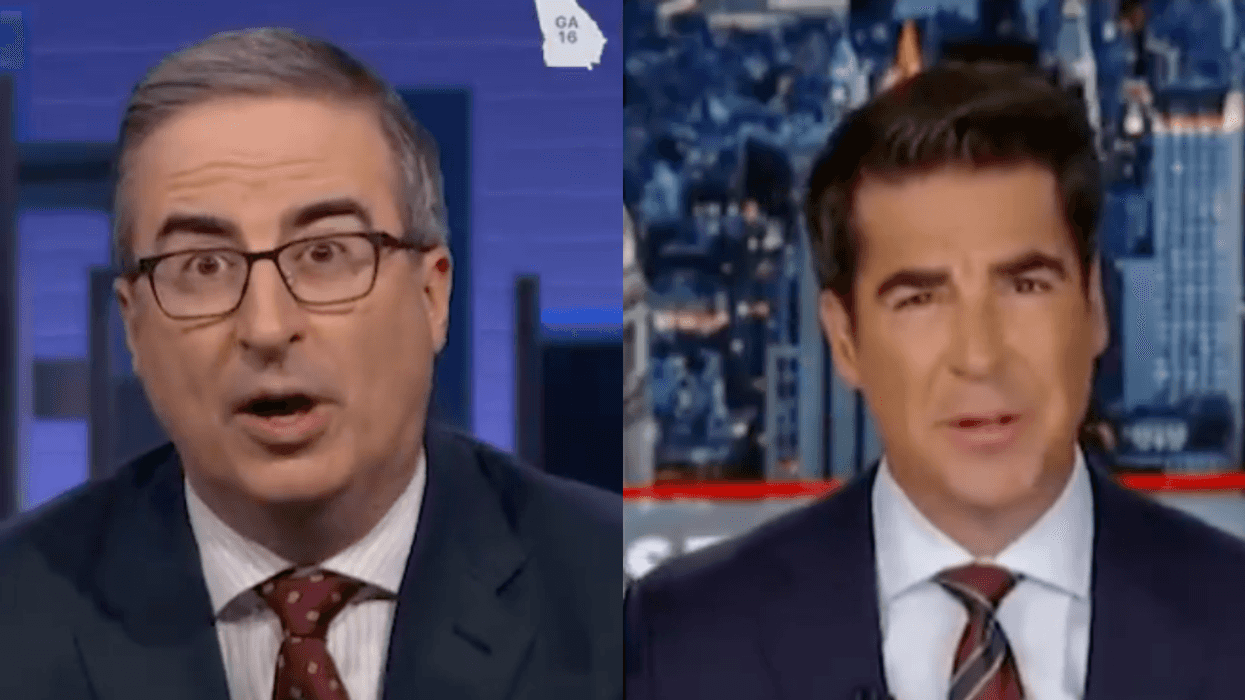 Screenshots of John Oliver and Jesse Watters