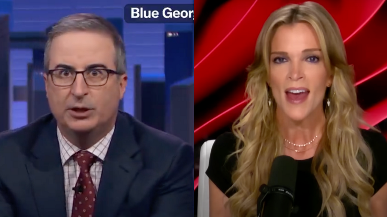 Screenshots of John Oliver and Megyn Kelly