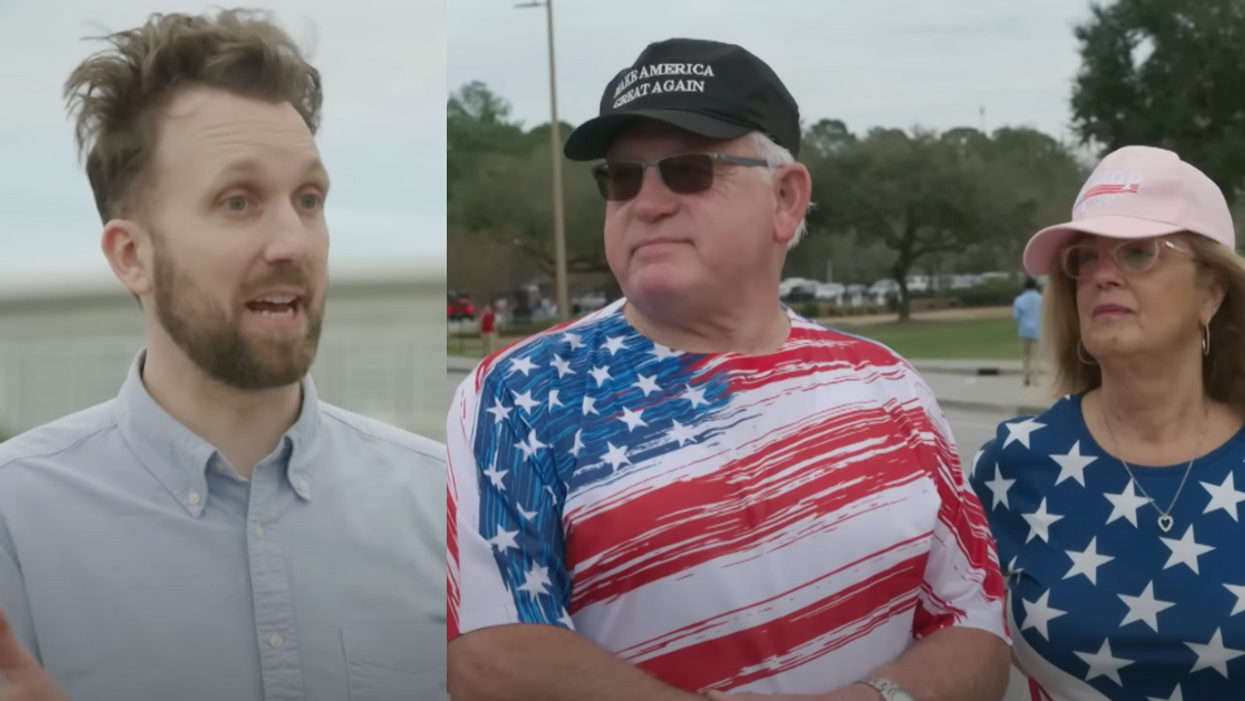 Screenshots of Jordan Klepper and Trump supporters