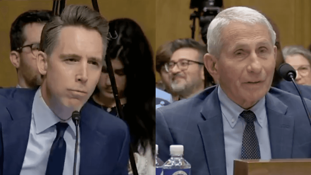 Screenshots of Josh Hawley and Anthony Fauci