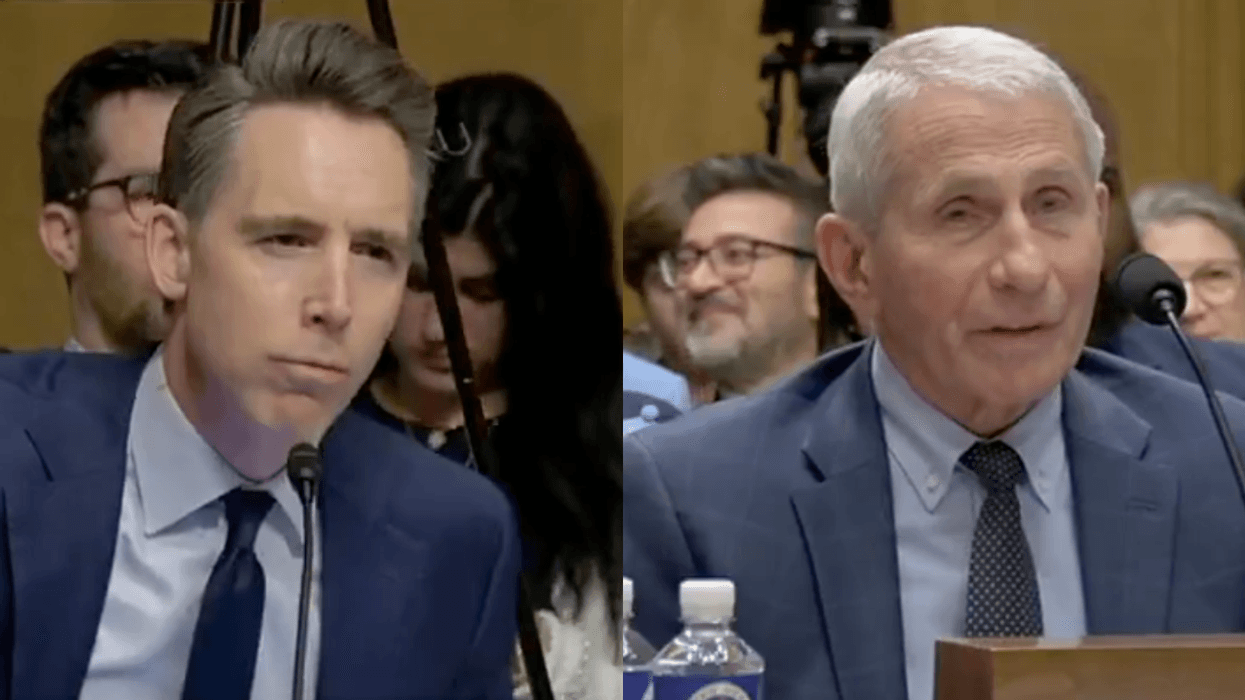 Screenshots of Josh Hawley and Anthony Fauci