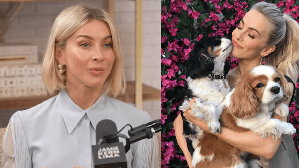 Screenshots of Julianne Hough from the Jamie Kern Lima Show and Julianne Hough's Instagram