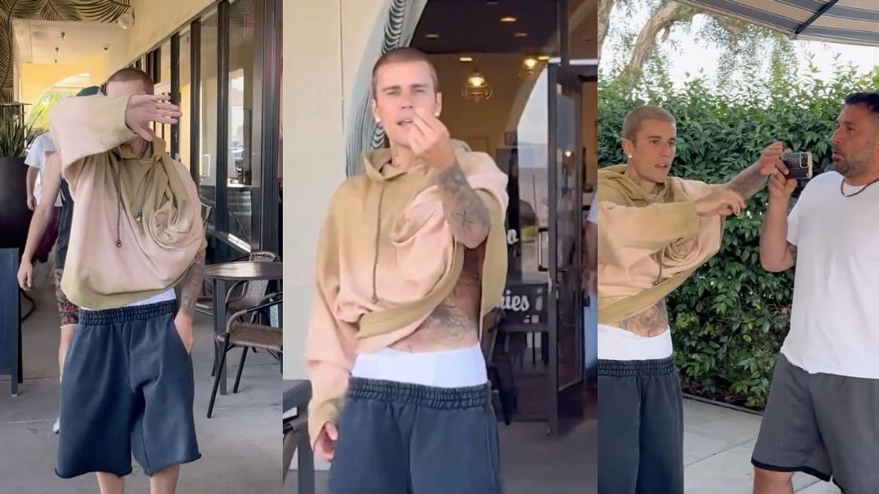 Screenshots of Justin Bieber being hounded by paparazzi