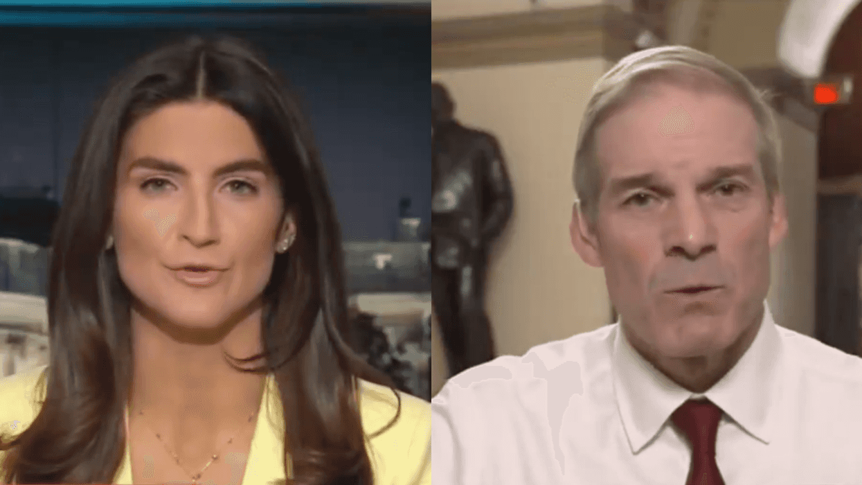 Screenshots of Kaitlan Collins and Jim Jordan