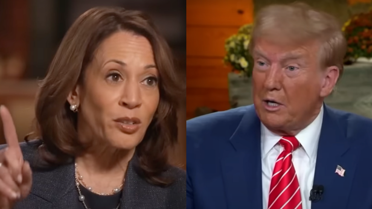 Screenshots of Kamala Harris and Donald Trump