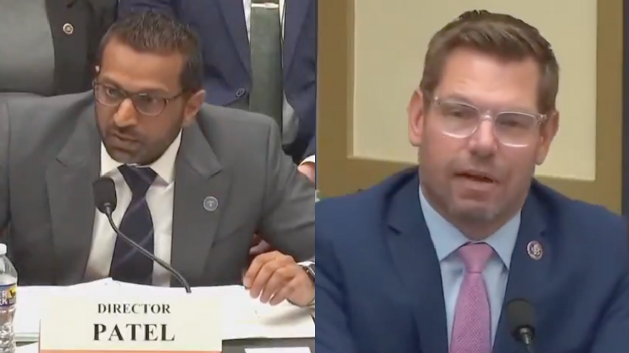 Screenshots of Kash Patel and Eric Swalwell