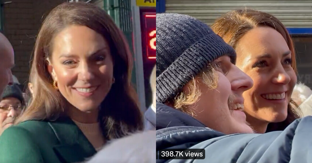 Screenshots of Kate Middleton and Kate Middleton with fan