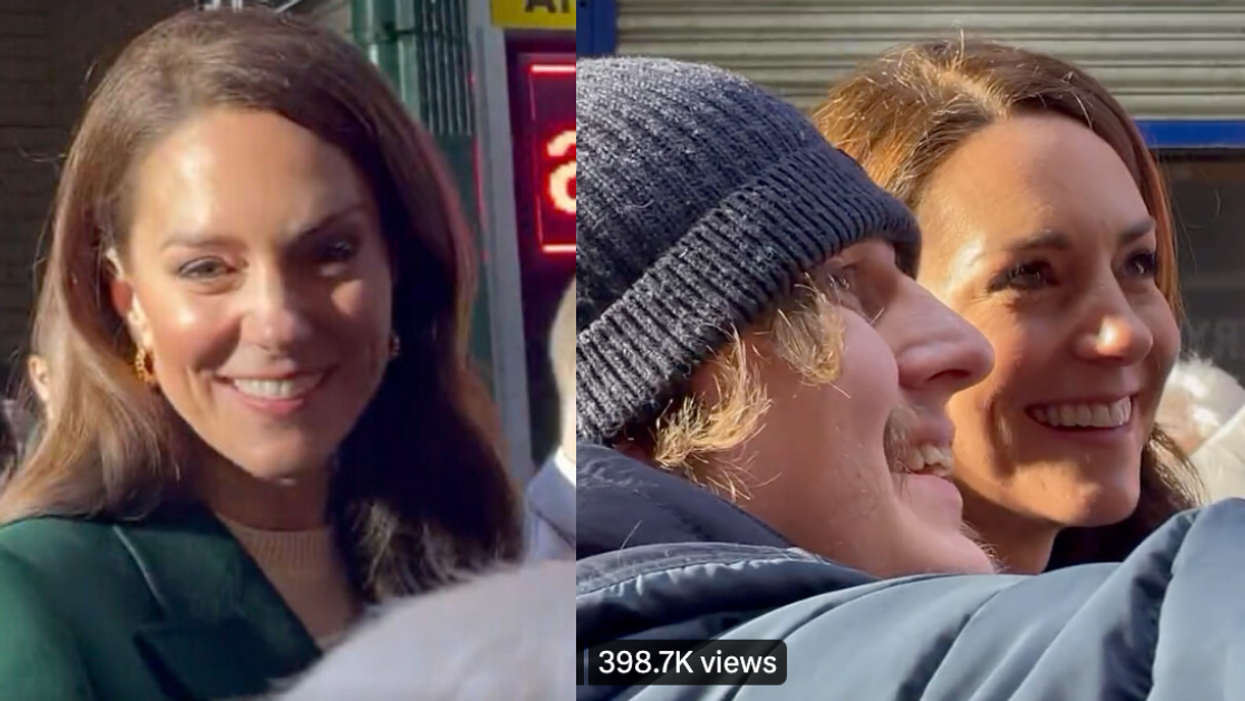 Screenshots of Kate Middleton and Kate Middleton with fan