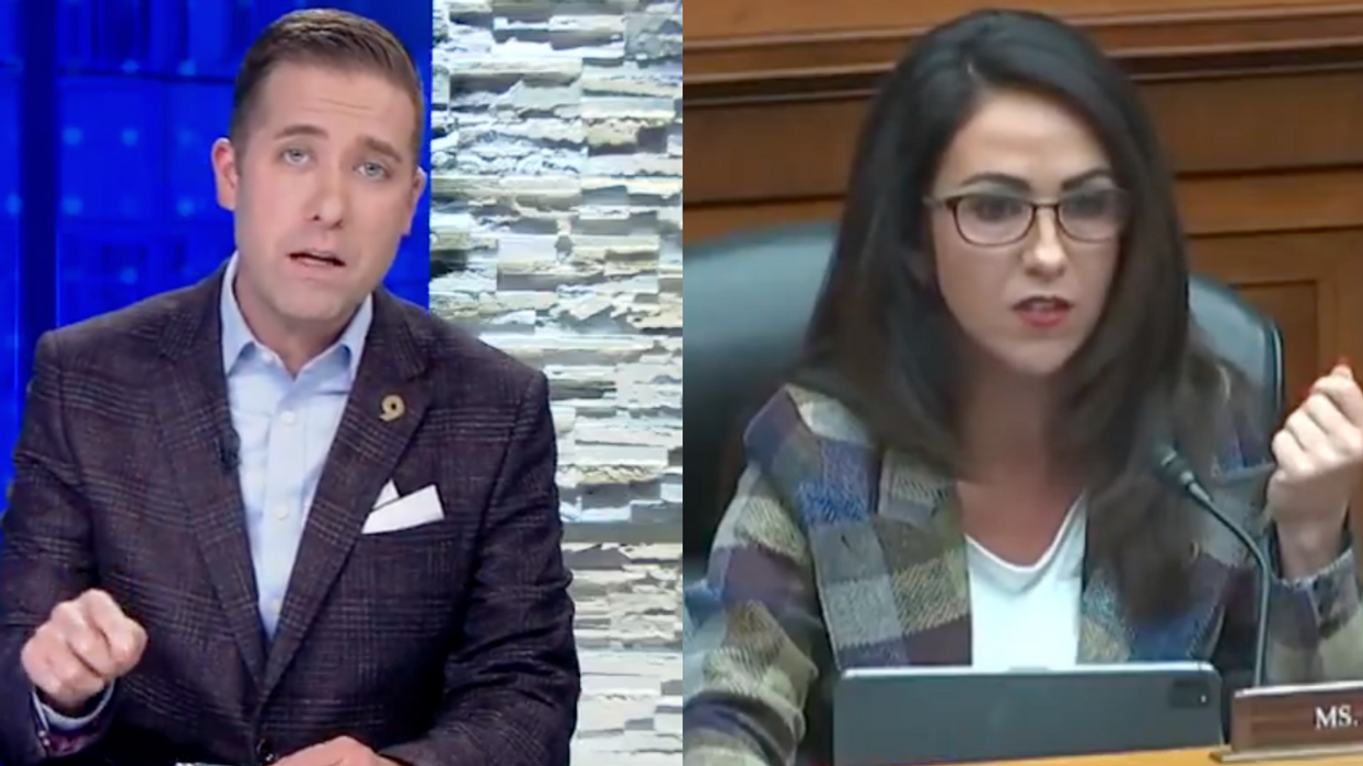 Screenshots of Kyle Clark and Lauren Boebert