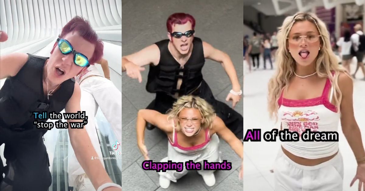 Screenshots of Kyle Gordon's parody music video 