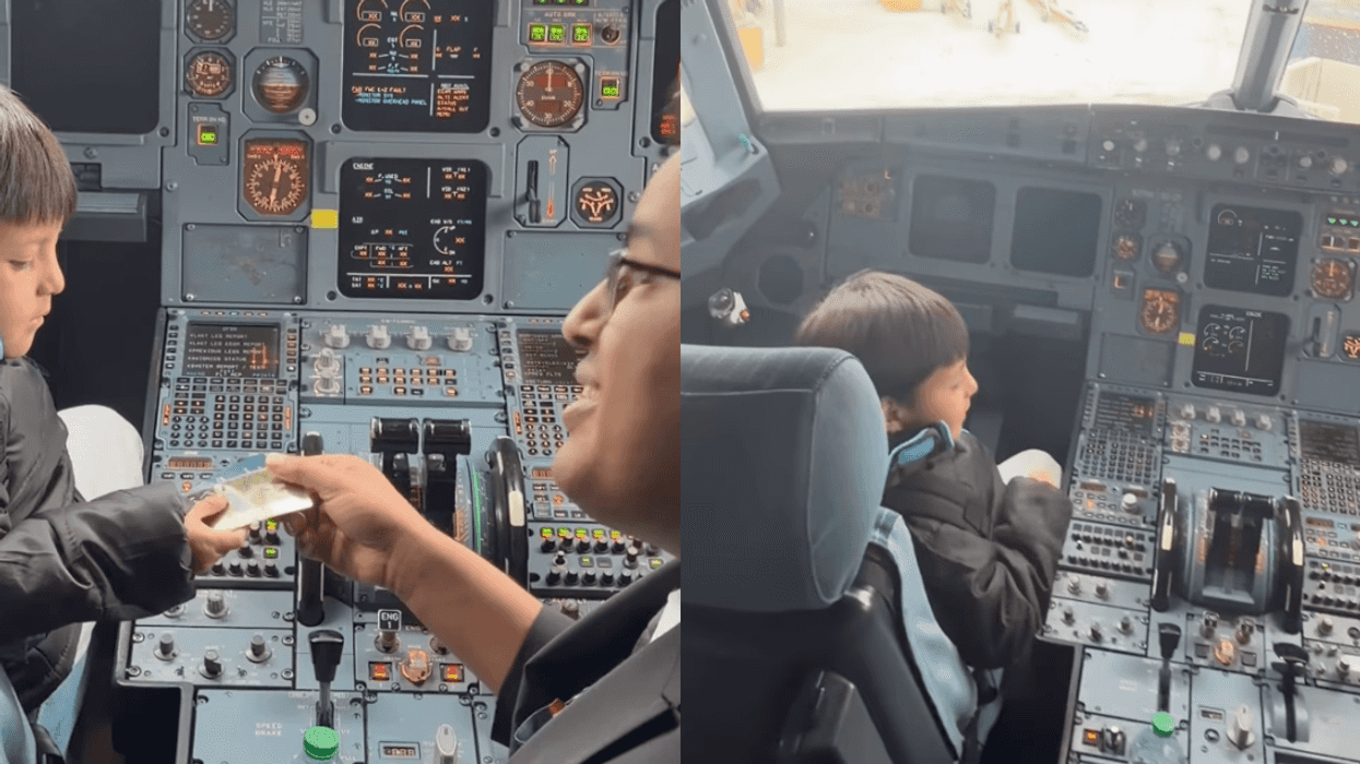 Screenshots of Liam Conejo Ramos receiving pilot wings