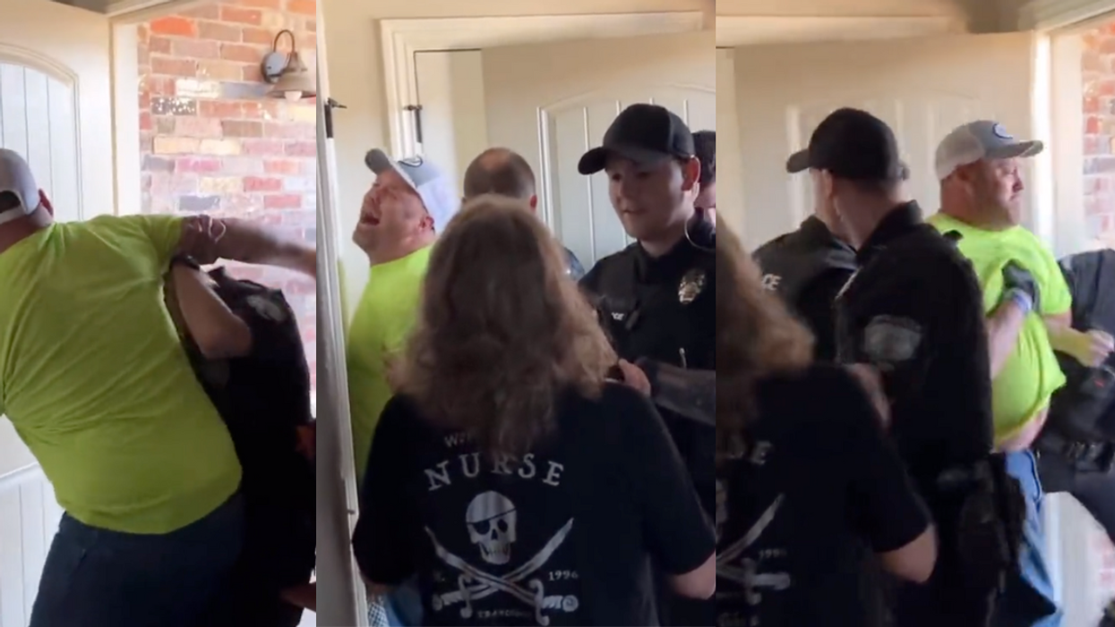 Screenshots of man being arrested