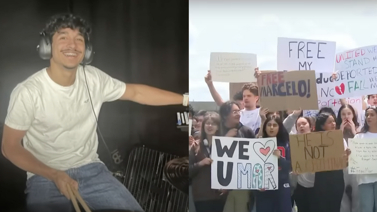 Screenshots of Marcelo Gomes and protesters