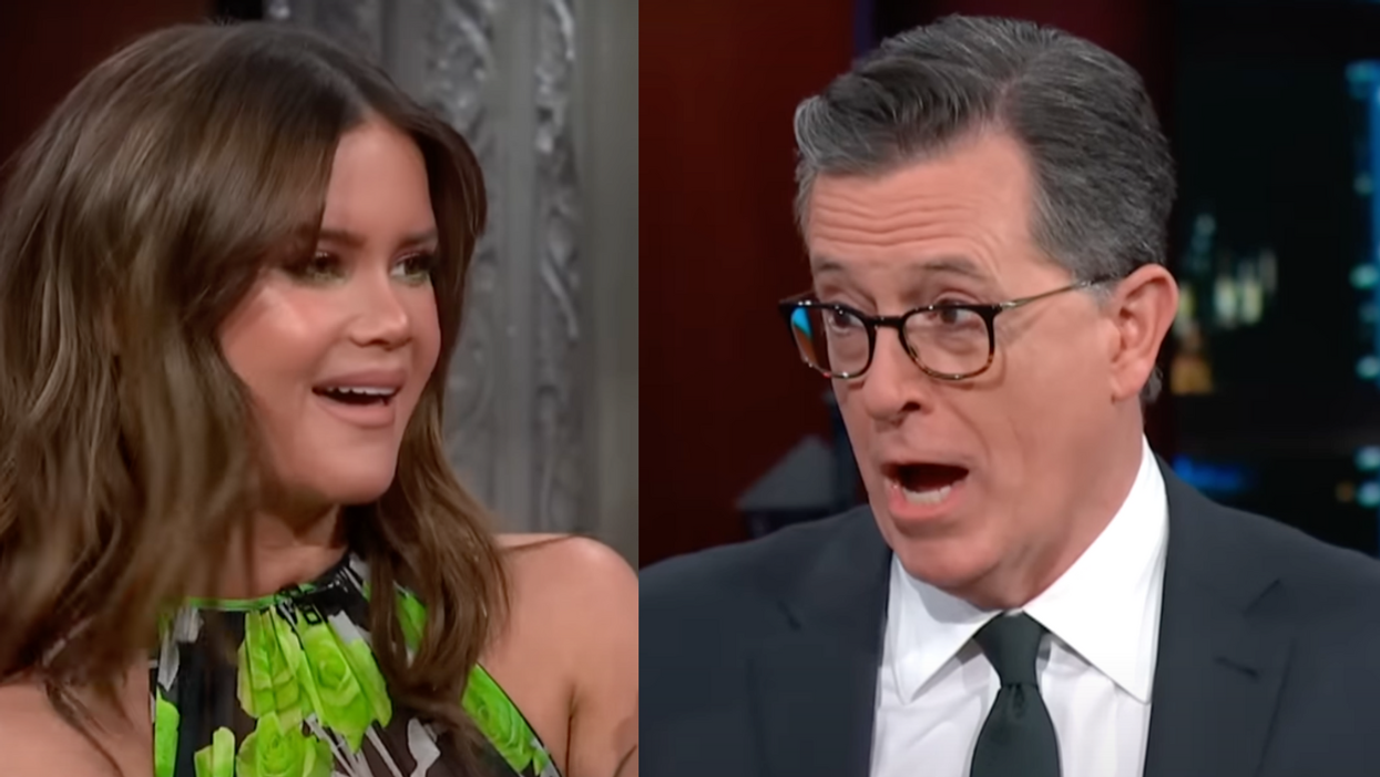 Screenshots of Maren Morris and Stephen Colbert