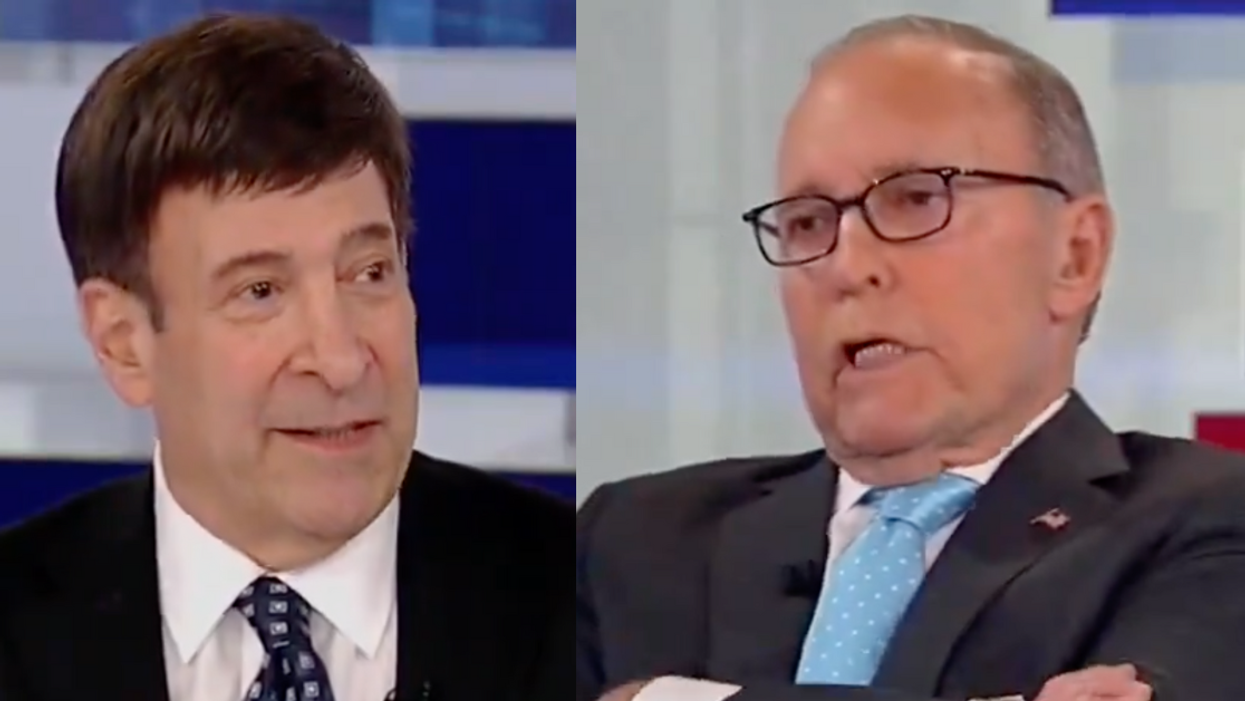 Screenshots of Mark Simone and Larry Kudlow