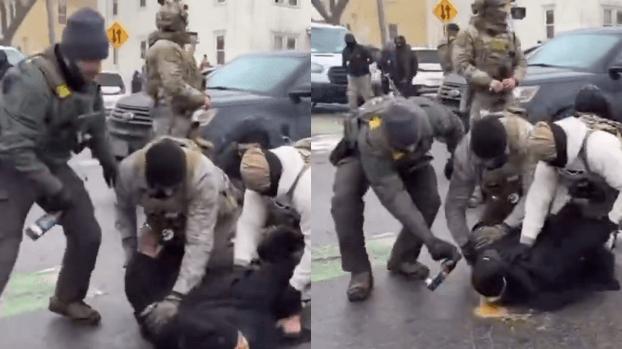 Screenshots of moment ICE pepper-sprayed Minneapolis protester