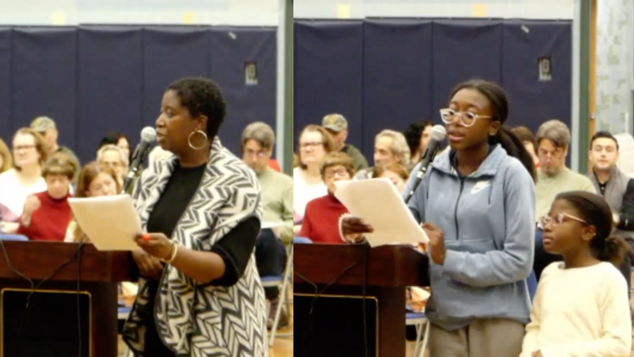 screenshots of Monique Joseph and Hayden and Bobbi Wilson during Borough of Caldwell council meeting