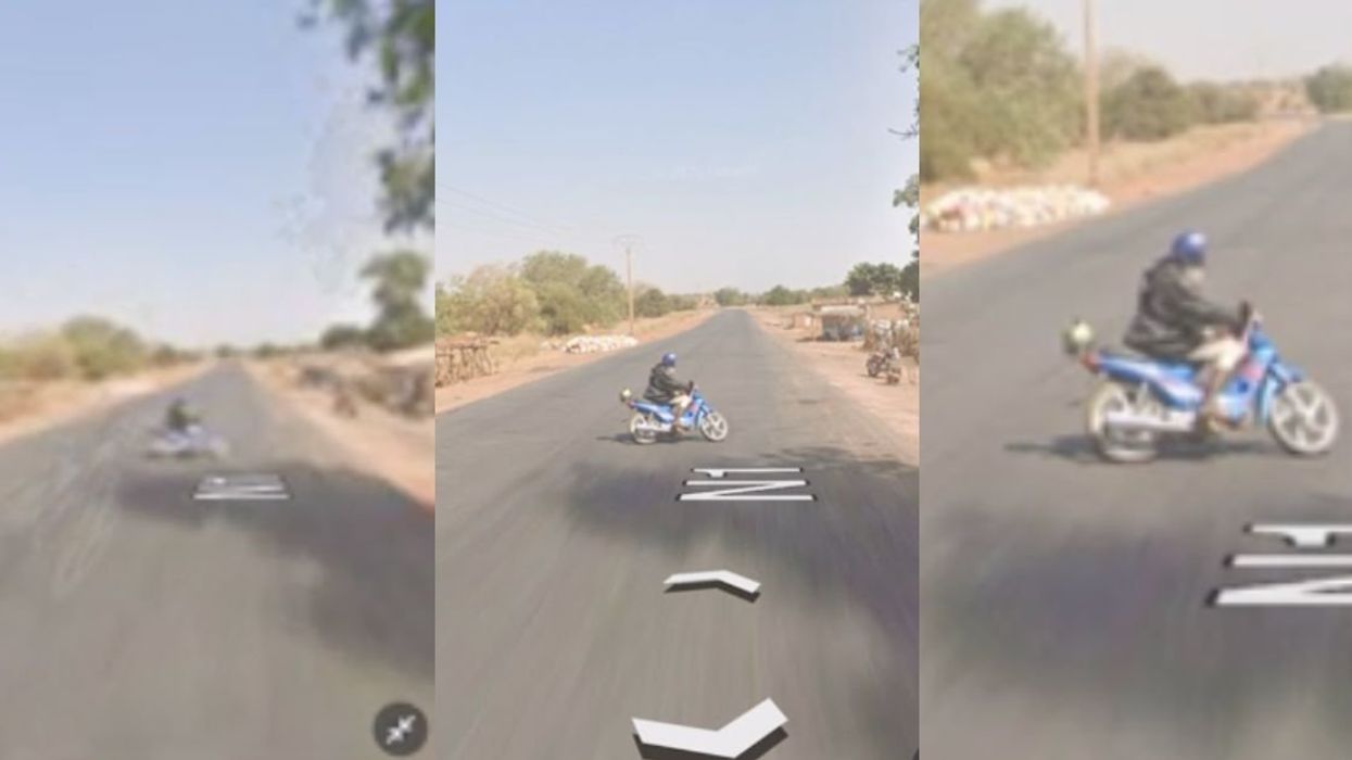 Screenshots of motorcyclist on Google Maps