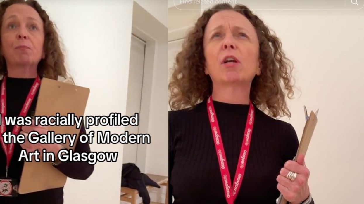 Screenshots of musuem employee from TikToker @itssxasqa's page