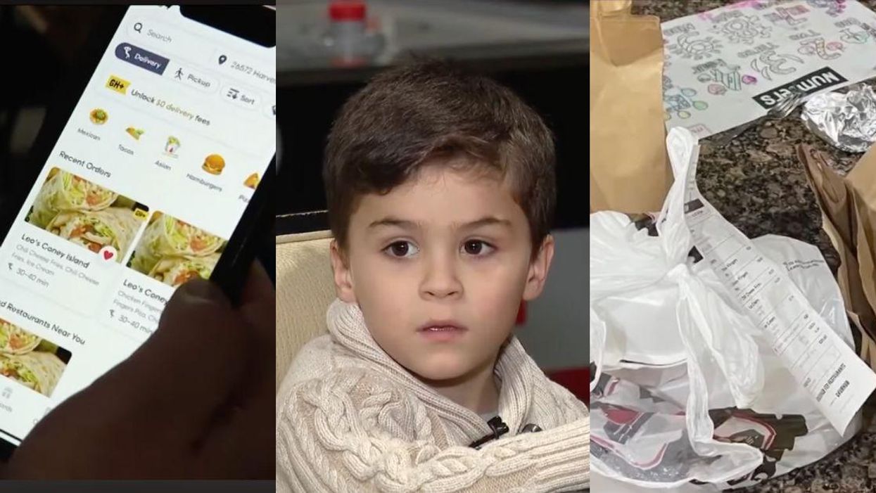 Screenshots of news coverage including one of the kid