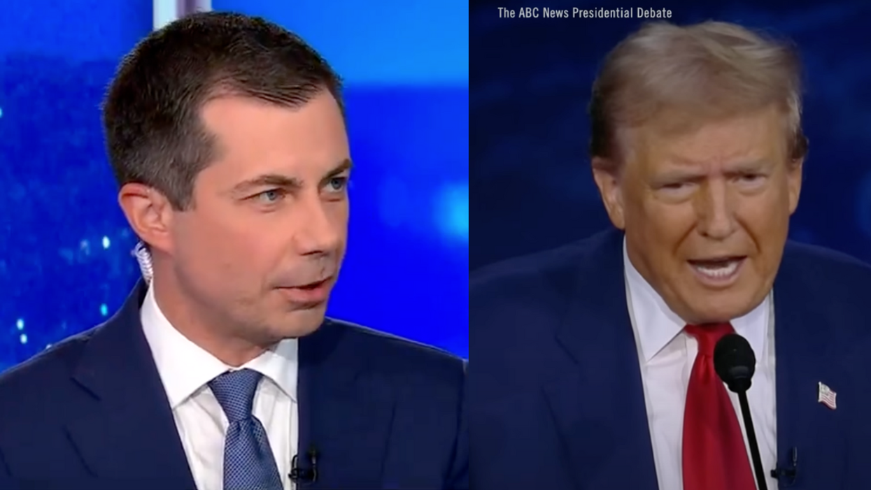 Screenshots of Pete Buttigieg and Donald Trump