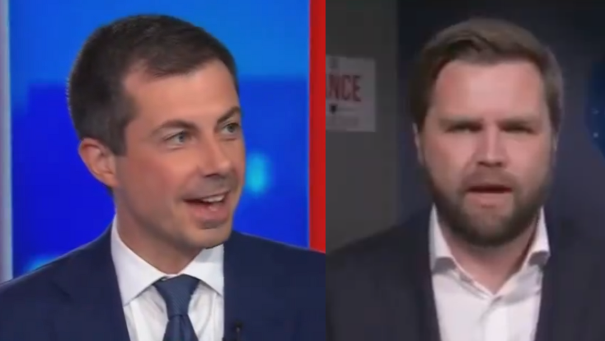 Screenshots of Pete Buttigieg and J.D. Vance