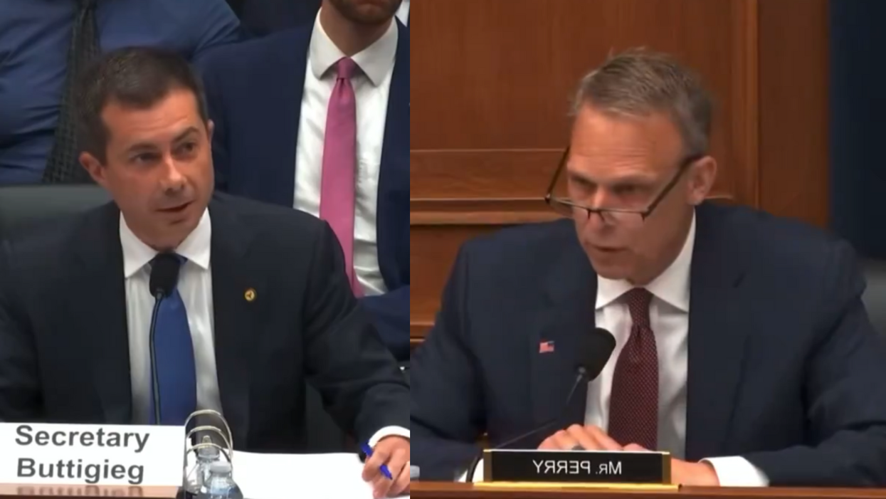 Screenshots of Pete Buttigieg and Scott Perry