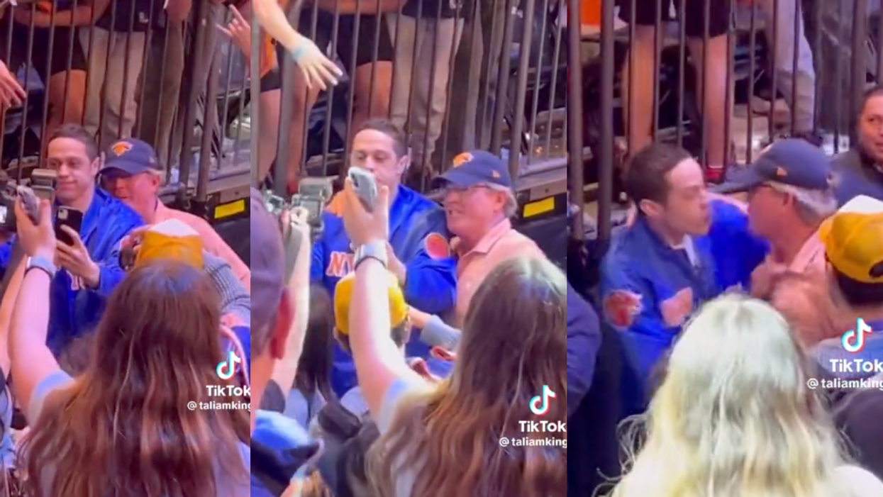 Screenshots of Pete Davidson and fan