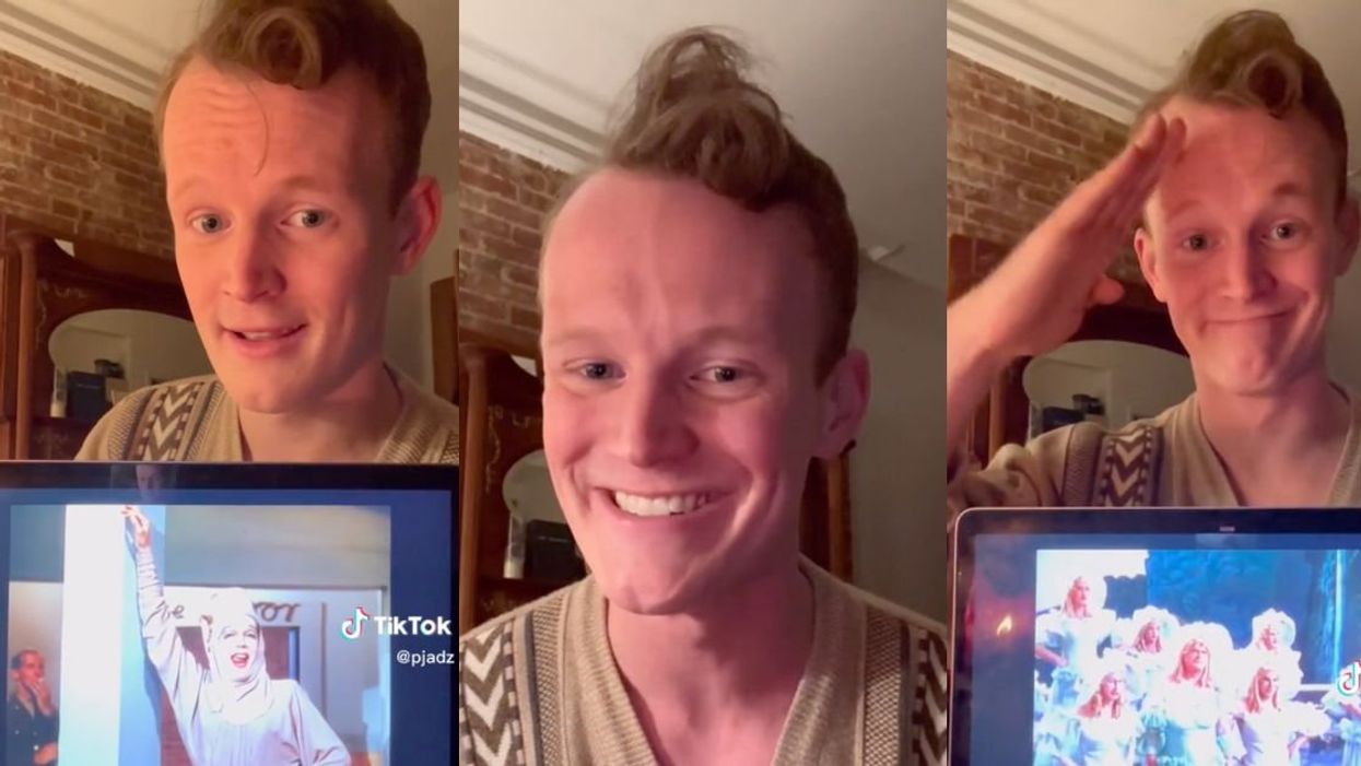 Screenshots of PJ Adzima's TikTok video