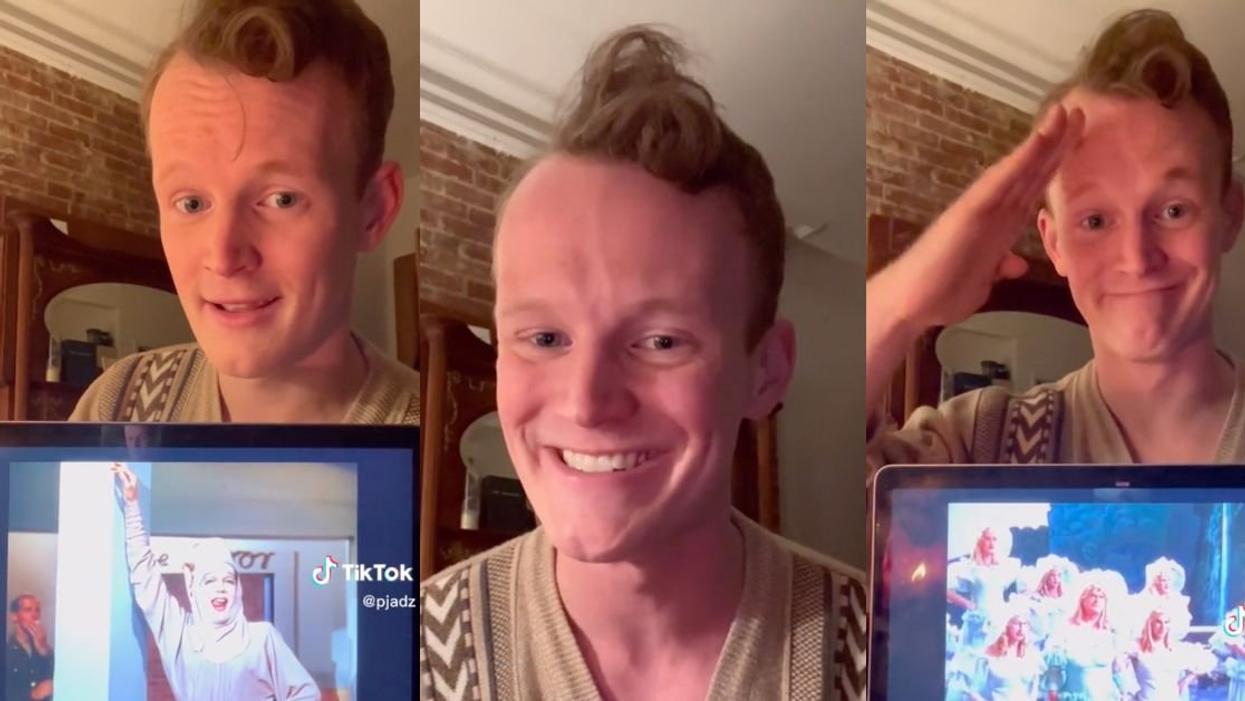 Screenshots of PJ Adzima's TikTok video