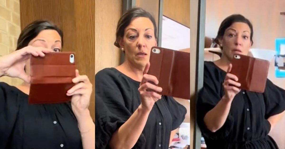 Screenshots of professor filming subject with her cellphone