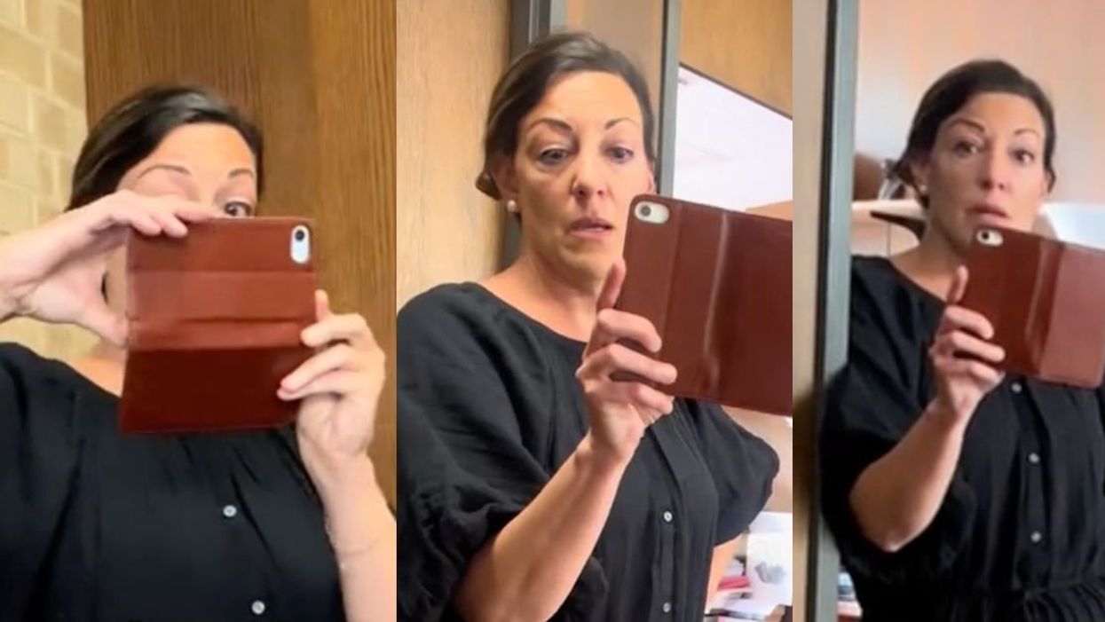 Screenshots of professor filming subject with her cellphone