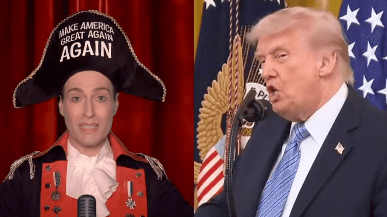 Screenshots of Randy Rainbow and Donald Trump